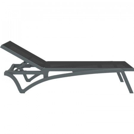 Шезлонг из полипропилена Siesta Pacific (серый/черный)