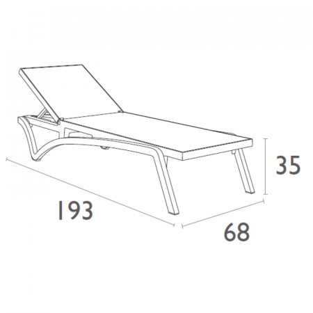 Шезлонг из полипропилена Siesta Pacific (серый/черный)