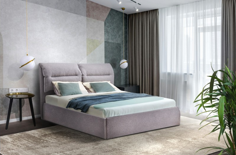 Кровать с подъемным механизмом BIO- Сандра (серый)    