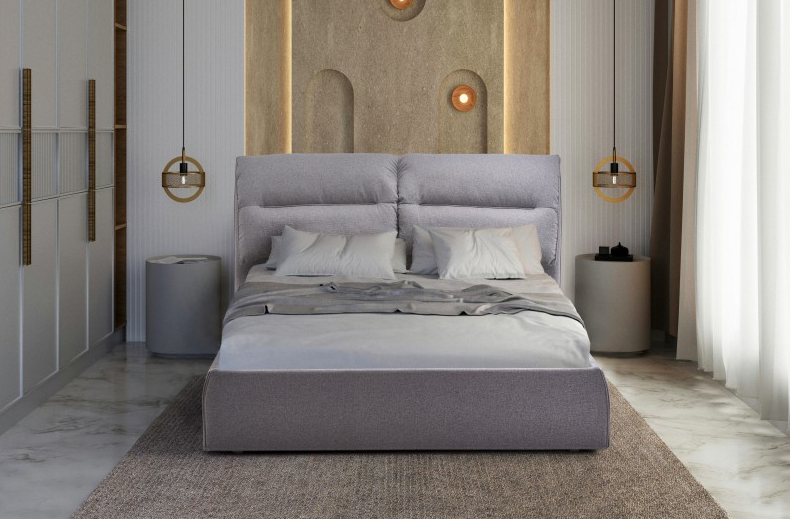 Кровать с подъемным механизмом BIO- Сандра (серый)    