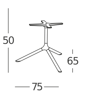 База для стола VLL- SCAB Tripé Maxi H50 (терракотовый; тортора)