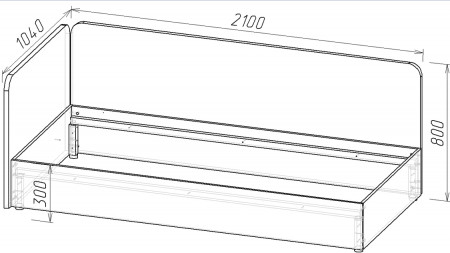 Детская кровать угловая правая/левая KOD- КР-ДЕТ-М прав,лев