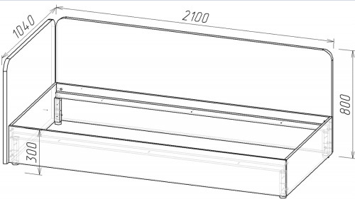 Детская кровать угловая правая/левая KOD- КР-ДЕТ-М прав,лев