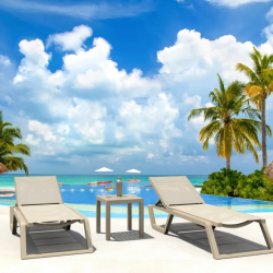 Шезлонг из полипропилена Siesta Rio (бежевый/бежевый) 