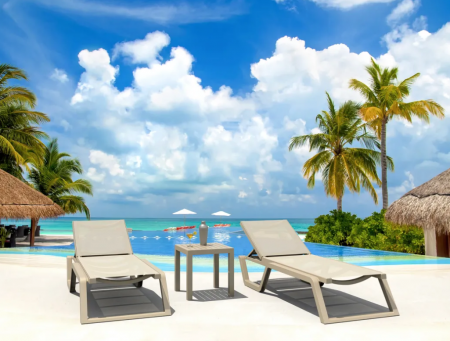 Шезлонг из полипропилена Siesta Rio (бежевый/бежевый) 