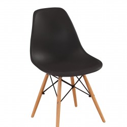 Стул из полипропилена c деревянными ножками VTR- EAMES CHAIR M-05 (черный)