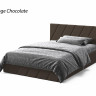 Двуспальная мягкая кровать VRN-  PALERMO (серый, шоколад) 