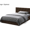 Двуспальная мягкая кровать VRN-  PALERMO (серый, шоколад) 