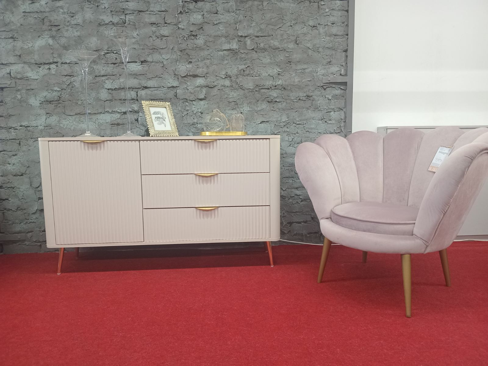 Комод 1-дверный с 3 ящиками, Perfect Home Ланте / Lante 1D3S/138, Беж
