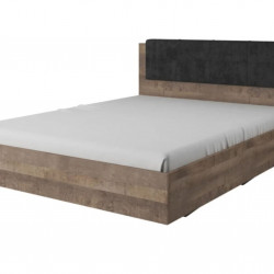 Кровать двуспальная (каркас)  с мягким изголовьем Perfect Home Арден/Arden 160 Дуб санд гранж/матера