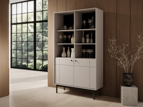 Стеллаж Perfect Home Japandi R104 2-дверный Кашемир