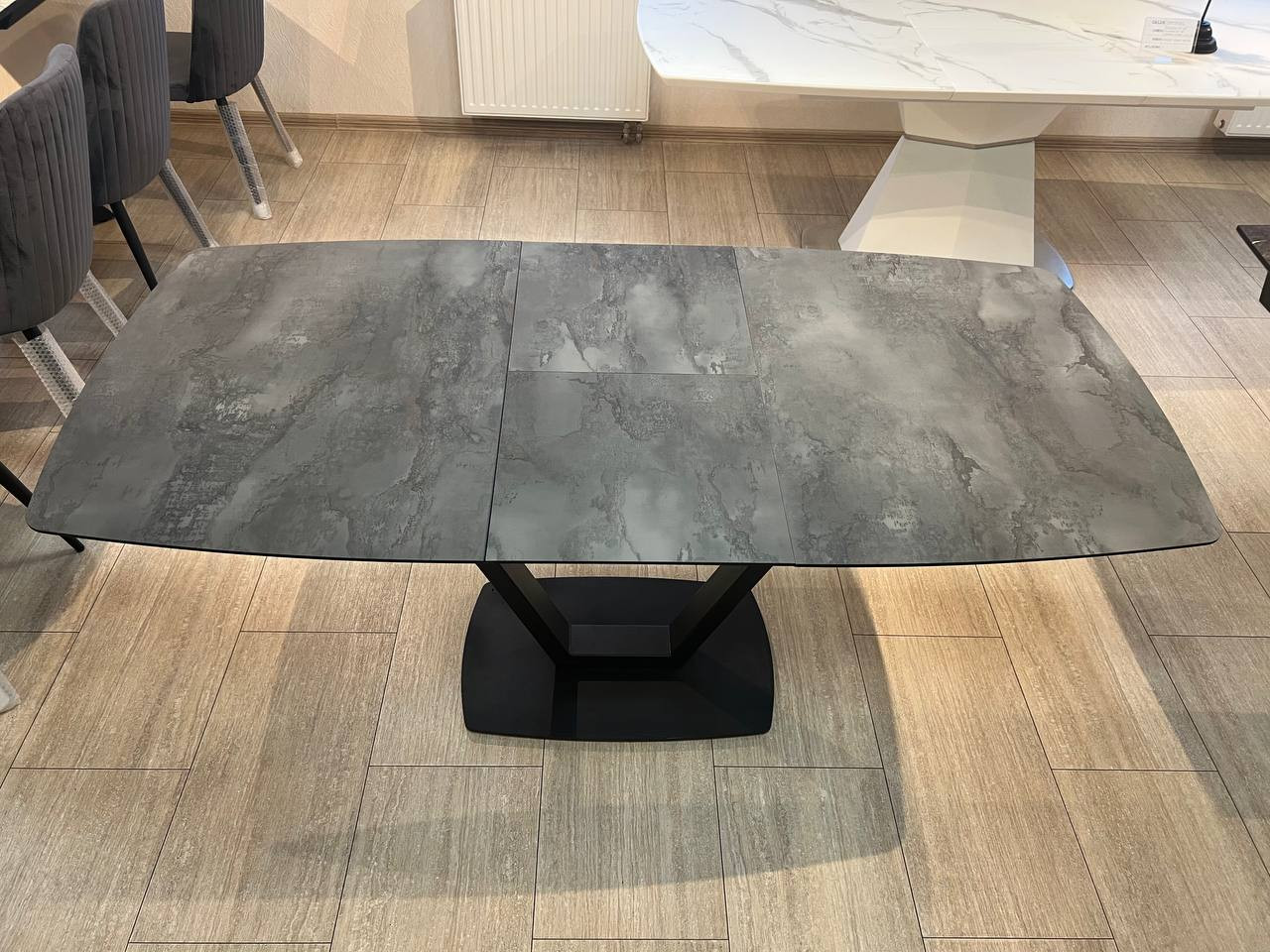 Стол обеденный Avn- NIKA 125-165x80 Irony Mat (темно-серый)