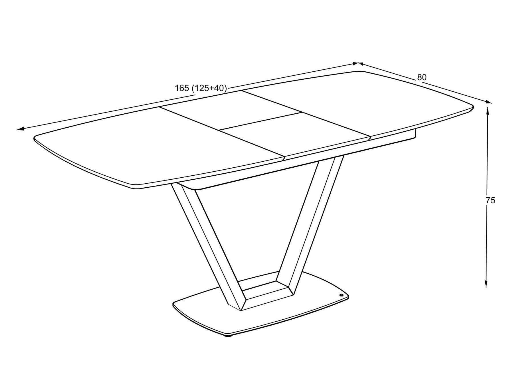 Стол обеденный Avn- NIKA 125-165x80 Irony Mat (темно-серый)
