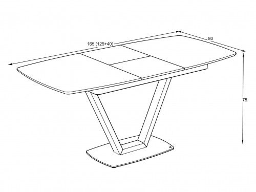 Стол обеденный Avn- NIKA 125-165x80 Irony Mat (темно-серый)
