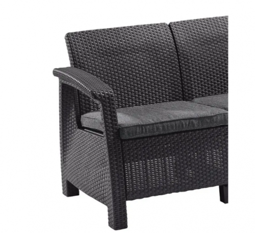 Диван пластиковый садовый  ECO- Keter Corfu II Love seat, графит