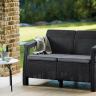 Диван пластиковый садовый  ECO- Keter Corfu II Love seat, графит
