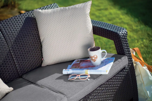 Диван пластиковый садовый  ECO- Keter Corfu II Love seat, графит