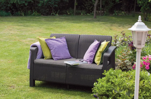 Диван пластиковый садовый  ECO- Keter Corfu II Love seat, графит