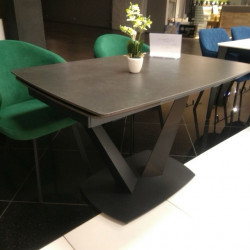 Стол раскладной TOP- Саймон черный мат/черные ноги 120/180   