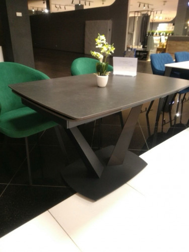 Стол раскладной TOP- Саймон черный мат/черные ноги 120/180   