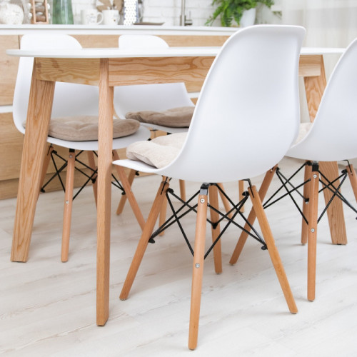 Кухонный комплект Ont- Винцензо 120 белый прямоугольный стол + 4 Стула Classic (Осако)