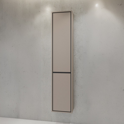 Шкаф настенный на 2 двери для ванной Helvetia IRVINE 30CWNP07 (конго/черный)