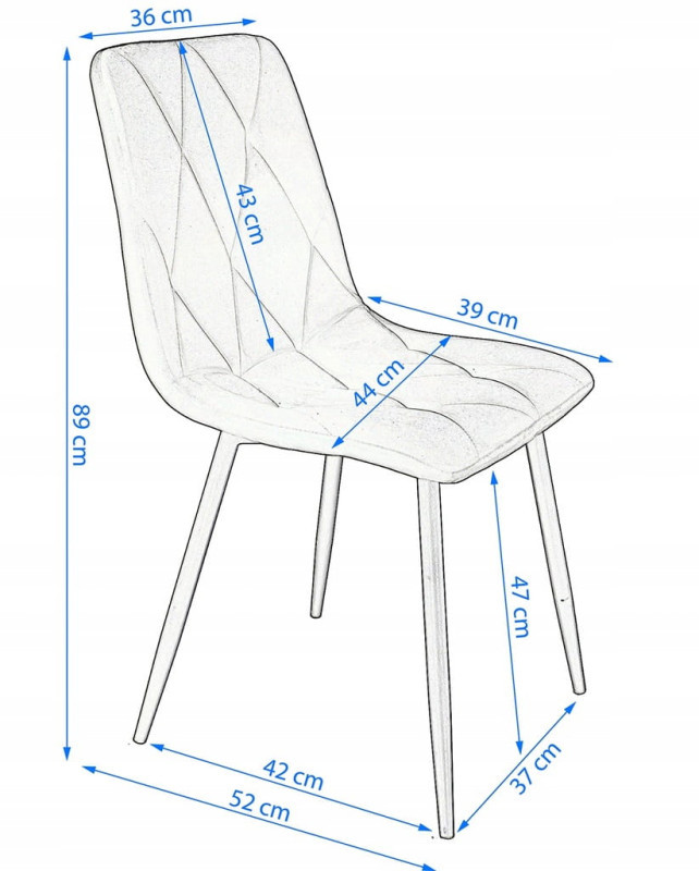 Стул обеденный MEBEL ELITE Piado велюр синий
