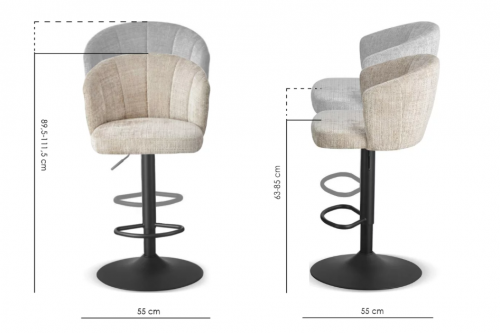 Барный стул CRV-  Gear, Powder dawn charm поворотный, регулируемый по высоте