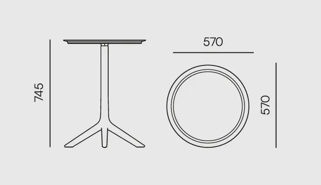 Стол для бистро уличный VLL- FERNE Rimo (коричневый, белый, кирпичный)