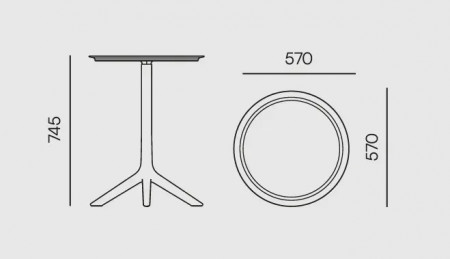 Стол для бистро уличный VLL- FERNE Rimo (коричневый, белый, кирпичный)
