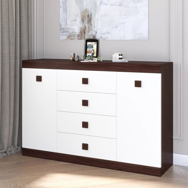 Большой комод EVR- Соната-8 венге + фасад белый