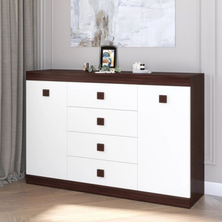 Большой комод EVR- Соната-8 венге + фасад белый