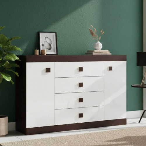 Большой комод EVR- Соната-8 венге + фасад белый
