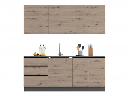 Кухня EMB- Asti ( Асти) 2 метра Графит/ Дуб Артизан