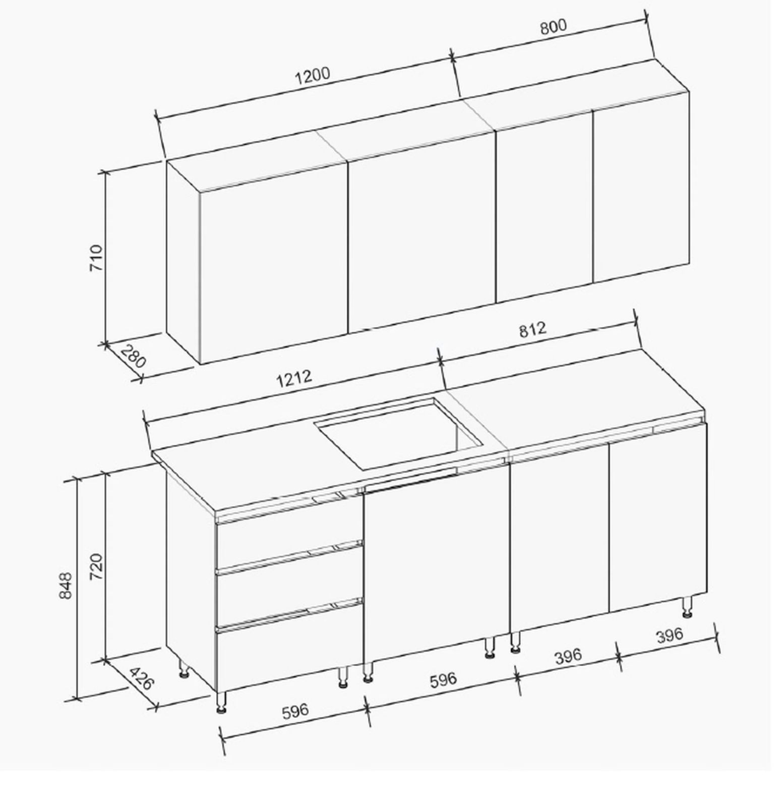 Кухня EMB- Asti ( Асти) 2 метра Графит/ Дуб Артизан