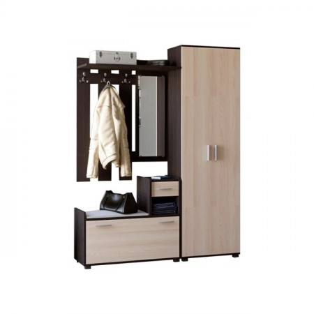 Прихожая + Шкаф ШП-1 EVR- Тандем венге + дуб молочный