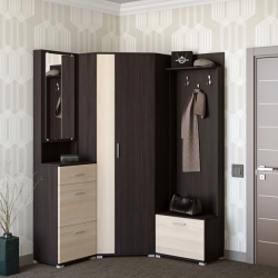 Прихожая(модульная) EVR- Бриз-3 венге темный + дуб молочный