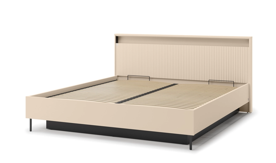 Кровать двухспальная с подъемным механизмом TOP- Тренд / Trend бежевый 1,6