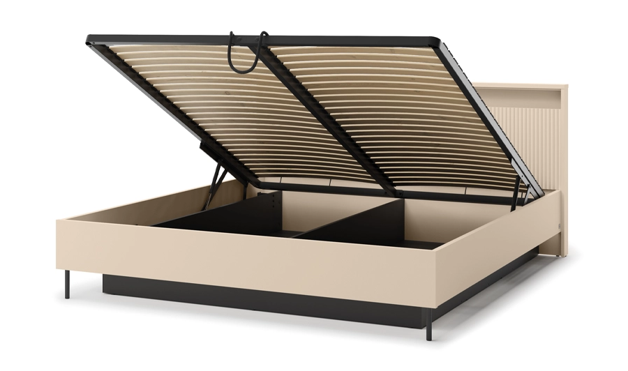Кровать двухспальная с подъемным механизмом TOP- Тренд / Trend бежевый 1,6