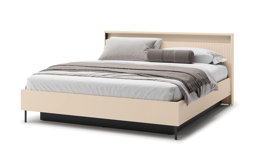 Кровать двухспальная с подъемным механизмом TOP- Тренд / Trend бежевый 1,6
