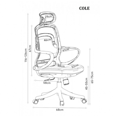 Компьютерное кресло поворотное INI- COLE в черном цвете   