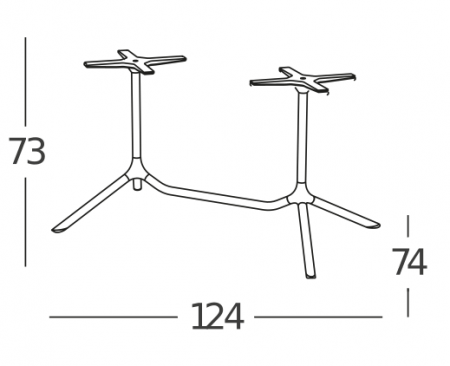 База для стола с двумя колоннами VLL- SCAB Tripé Double H73 (белый; черный)