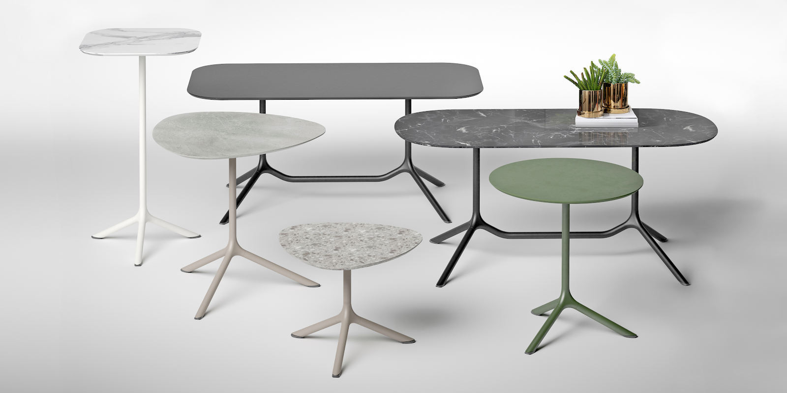 База для стола с двумя колоннами VLL- SCAB Tripé Double H73 (белый; черный)