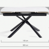 Стол раскладной CRV- Alba,Pure white ceramic top black base, 140 см