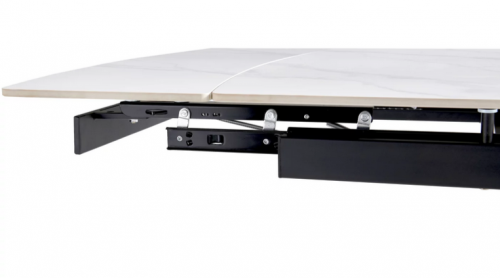 Стол раскладной CRV- Alba,Pure white ceramic top black base, 140 см