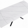 Стол раскладной CRV- Alba,Pure white ceramic top black base, 140 см