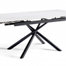 Стол раскладной CRV- Alba,Pure white ceramic top black base, 140 см