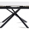 Стол раскладной CRV- Alba,Pure white ceramic top black base, 140 см