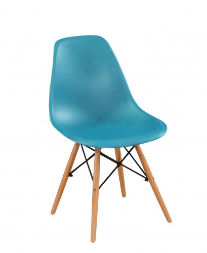 Стул из полипропилена c деревянными ножками VTR- EAMES CHAIR M-05 (синий)