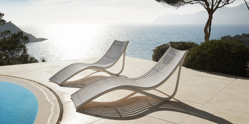 Шезлонг из полипропилена TERR- VONDOM Ibiza (белый, светло-бежевый) 